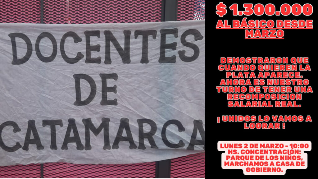 Reclamo salarial docente: convocan a marchar a Casa de Gobierno por un básico de $1.300.000
