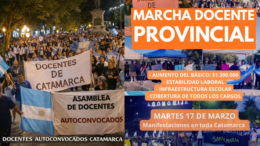 Docentes convocan a una nueva marcha y advierten sobre una etapa de “desgaste” en el conflicto salarial