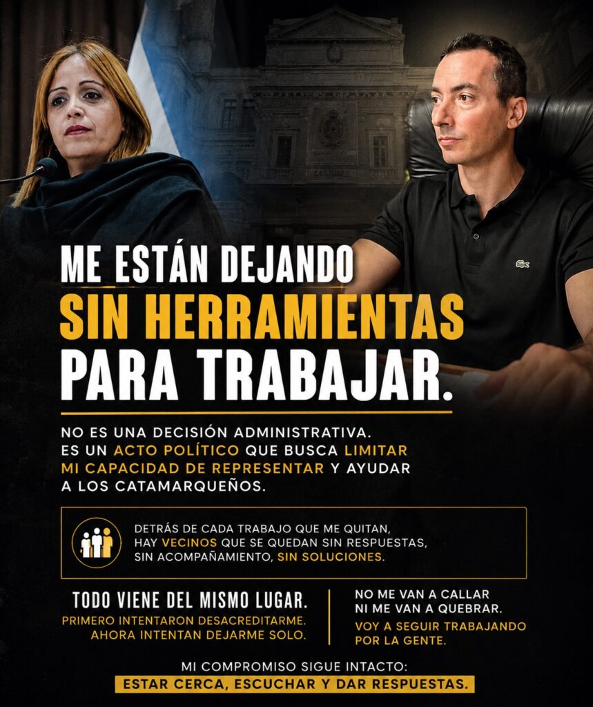 Galán denuncia restricción a su equipo y advierte sobre un «precedente peligroso» en la Cámara de Diputados
