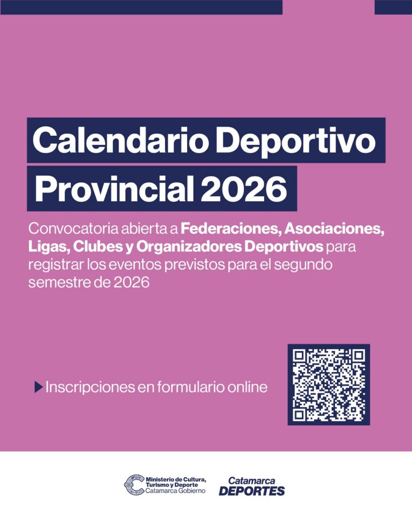 Convocatoria abierta para el Calendario Deportivo Provincial 2026
