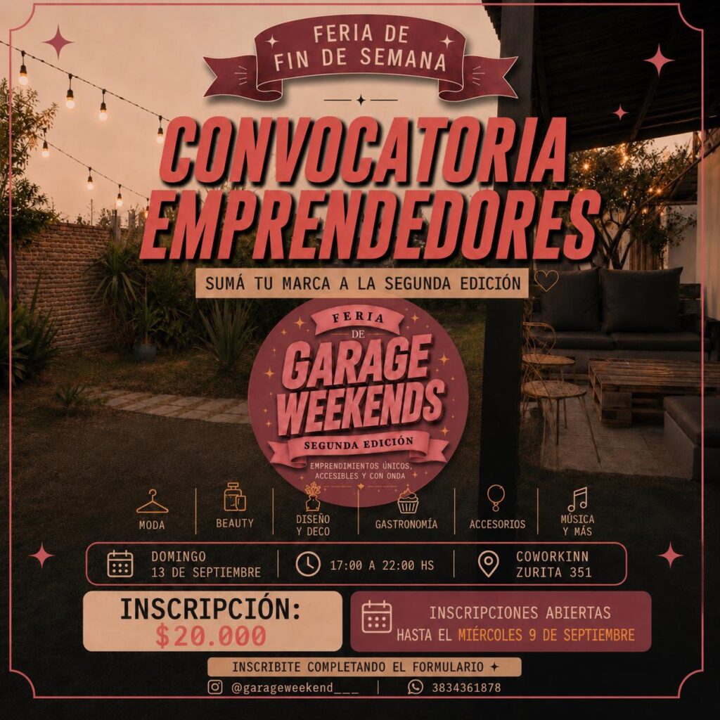 Garage Weekends prepara su segunda edición y abre la convocatoria para emprendimientos locales